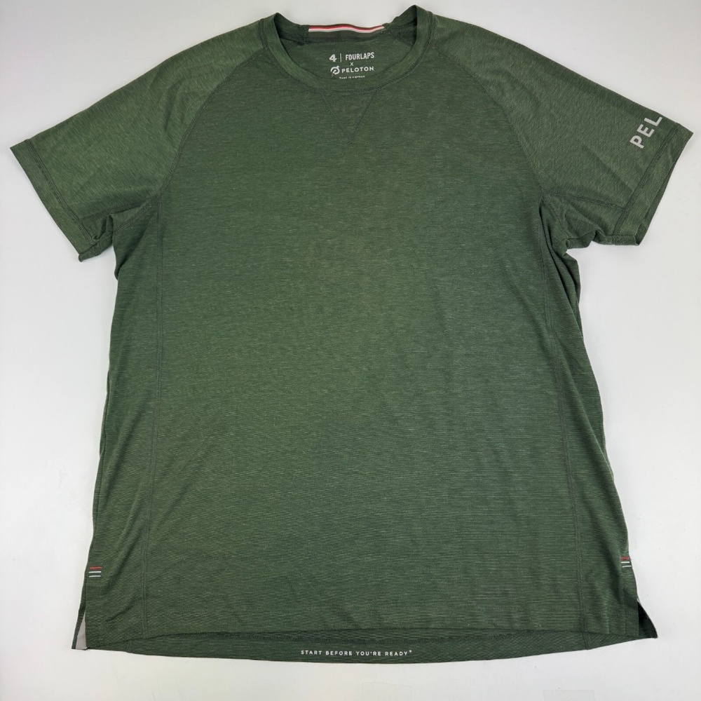 4 Fourlaps x Peloton Mens Size L Wool Blend Active Work Out Shirt Green